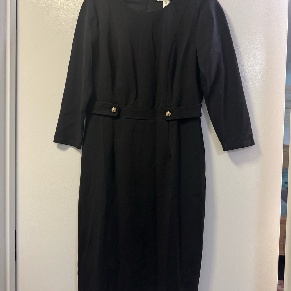 London Times Black Sheath Dress with Dolman Sleeves